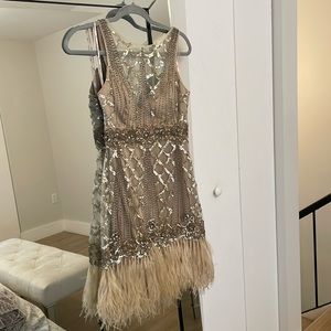 Cocktail, designer Sue Wong, size 2, champagne color